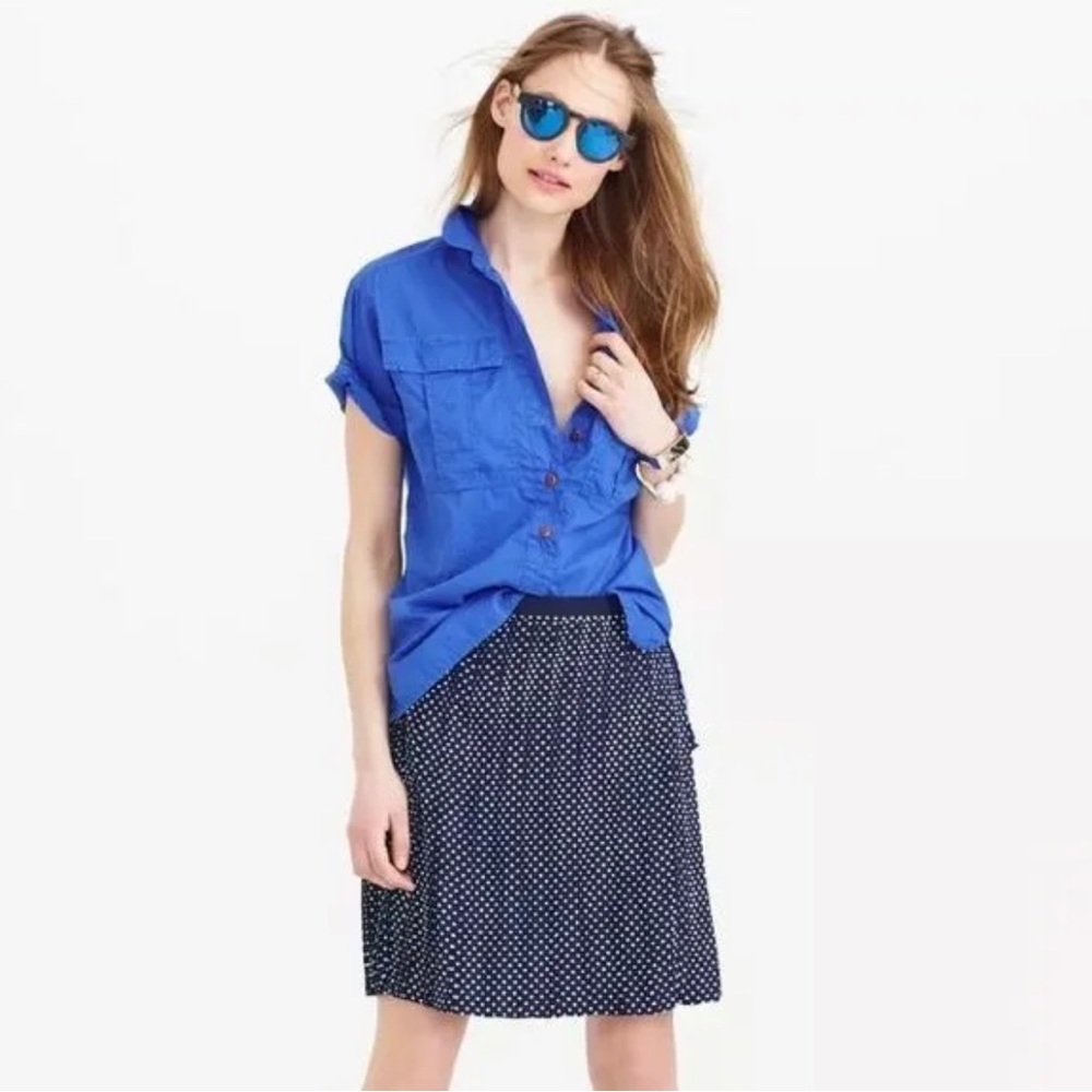 Jcrew polka dot pleated mini skirt